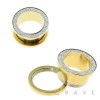 GOLD PLATED SAND BLAST TOP 316L SURGICAL STEEL SCREW FIT TUNNEL PLUG
